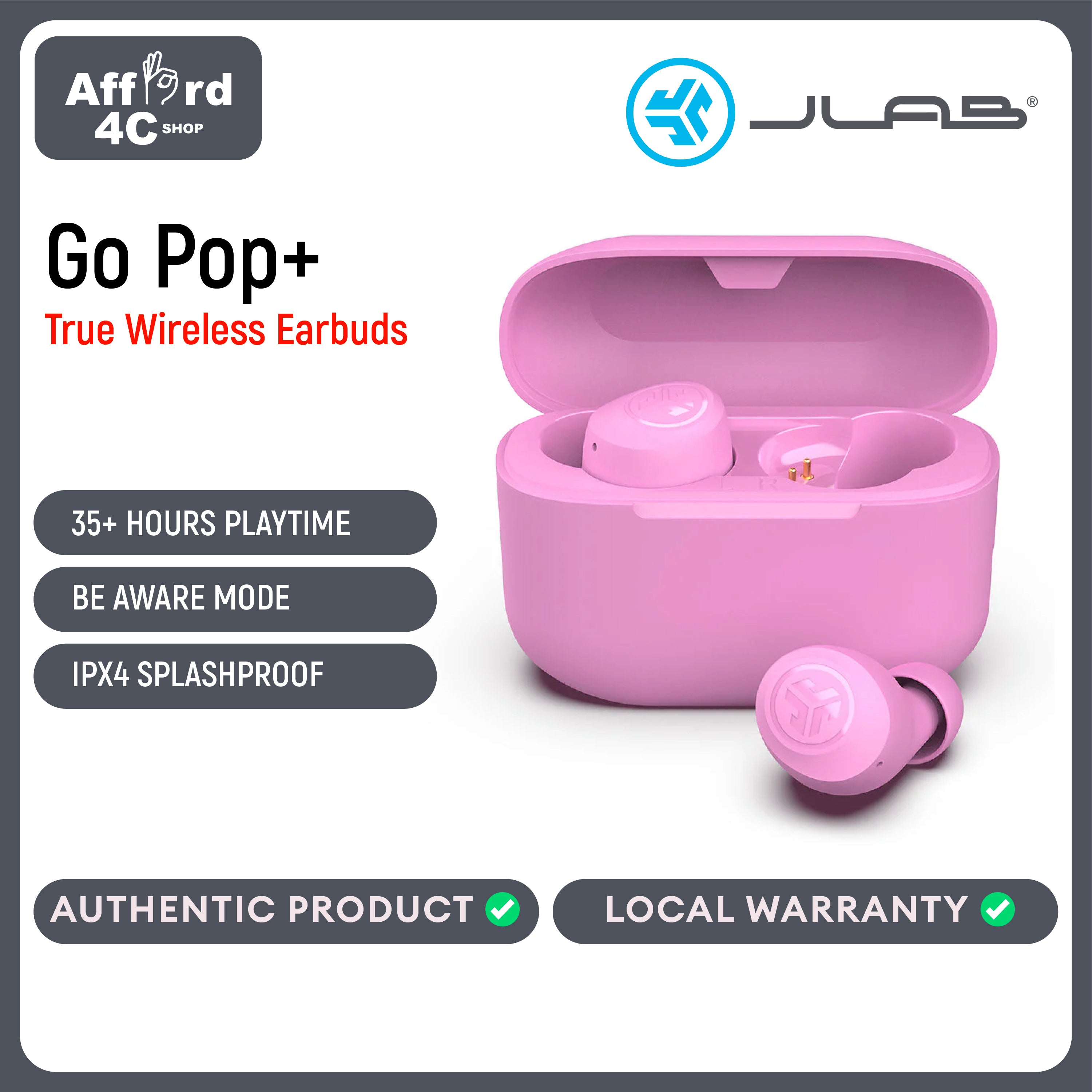 Jlab Go Pop+ True Wireless Earbuds