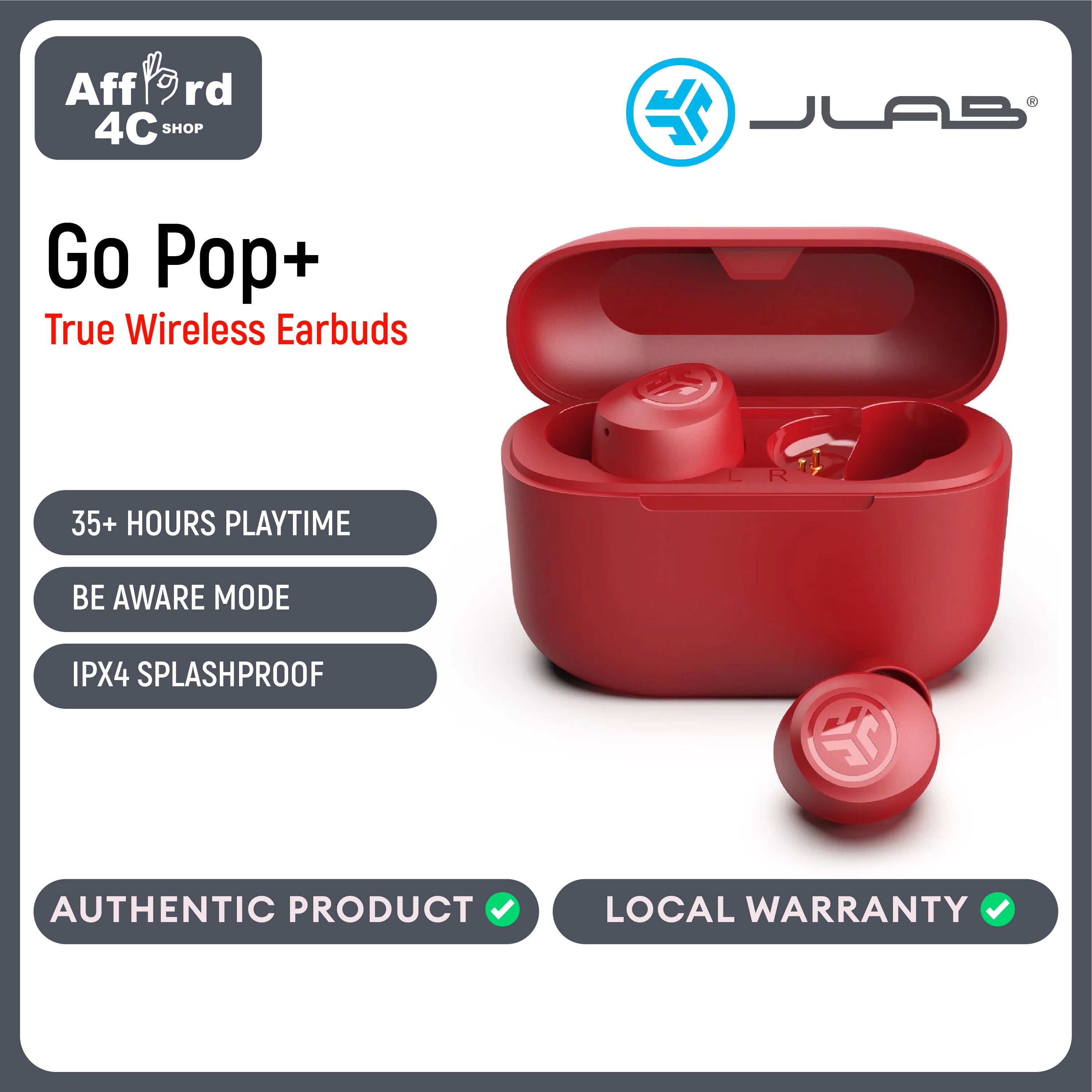 Jlab Go Pop+ True Wireless Earbuds