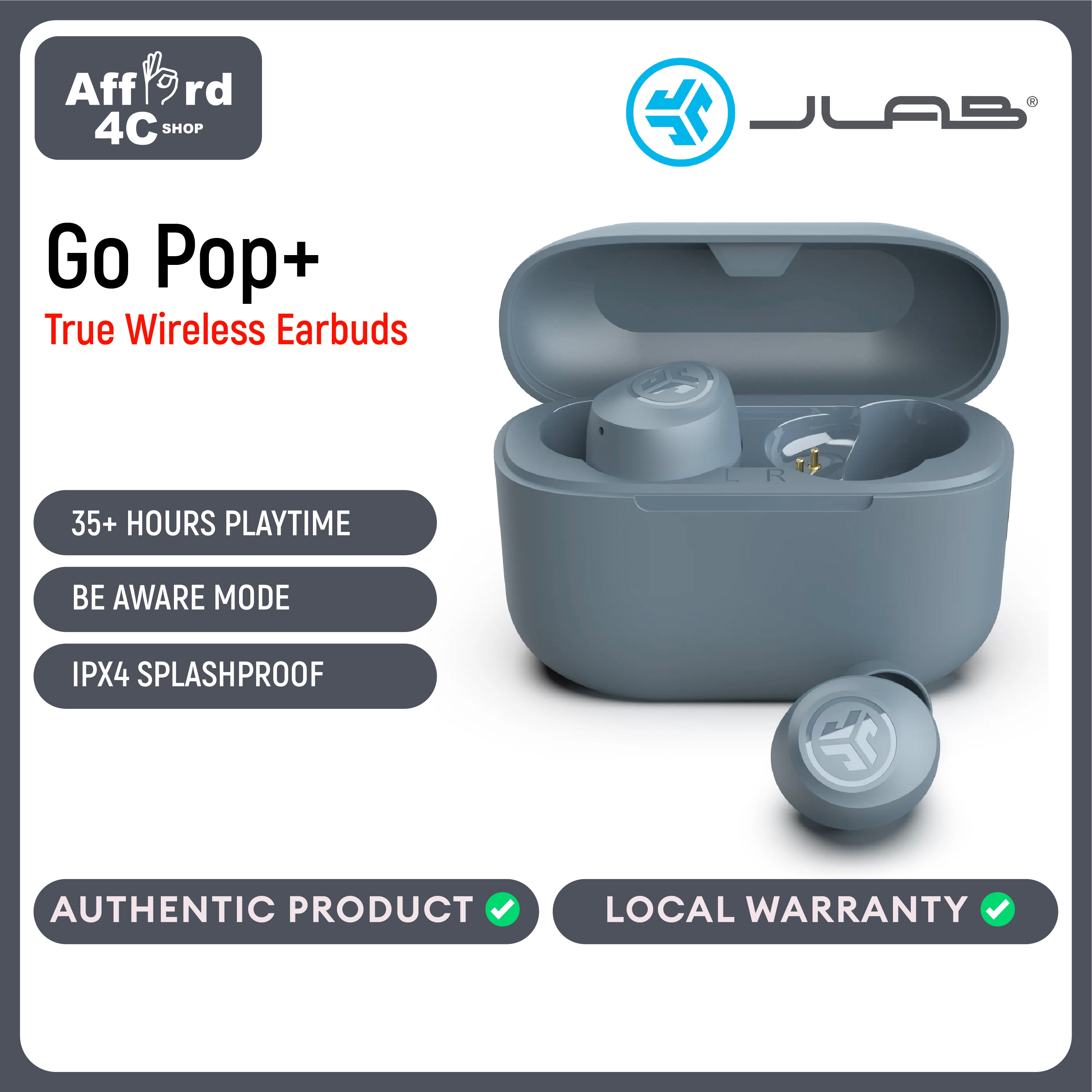Jlab Go Pop+ True Wireless Earbuds