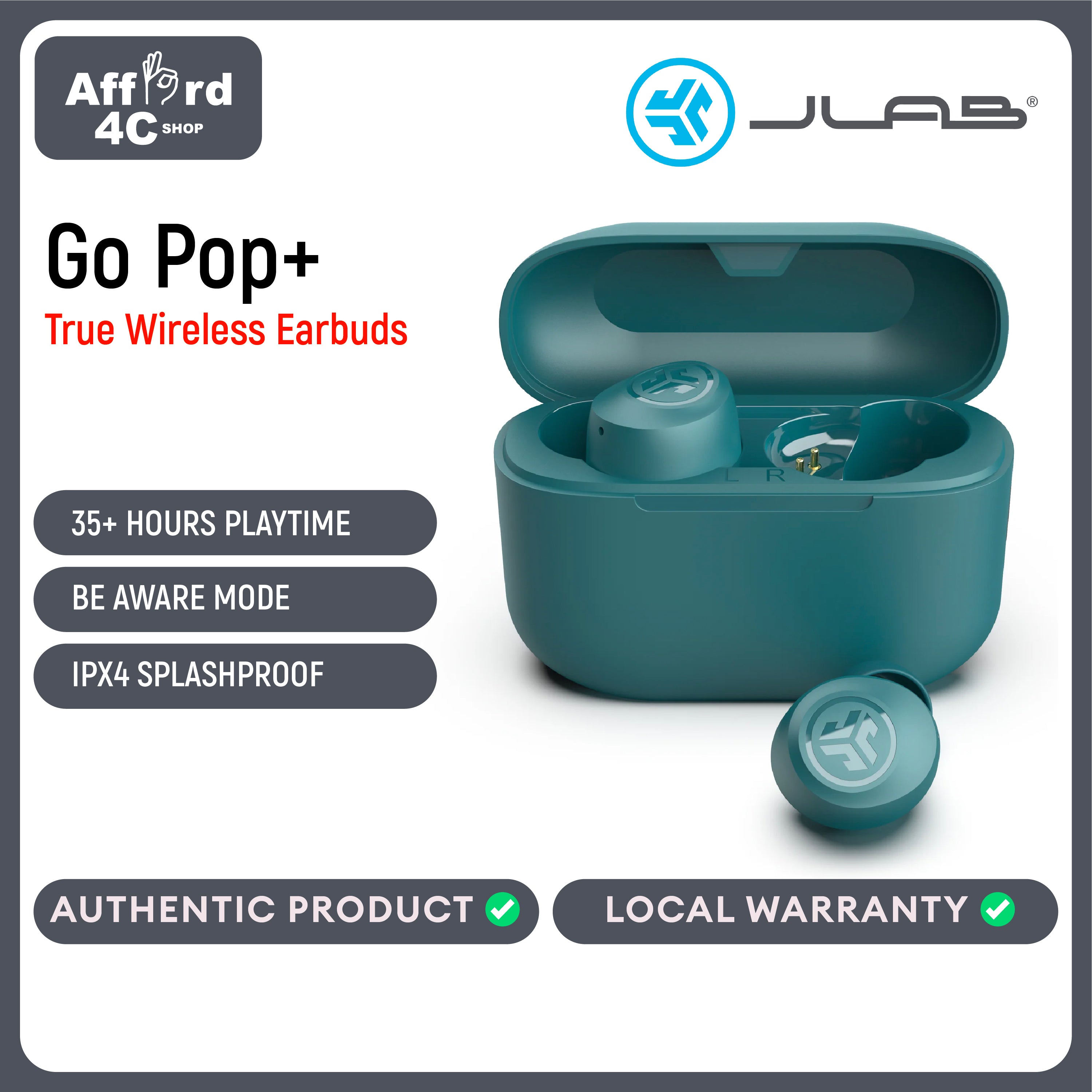 Jlab Go Pop+ True Wireless Earbuds