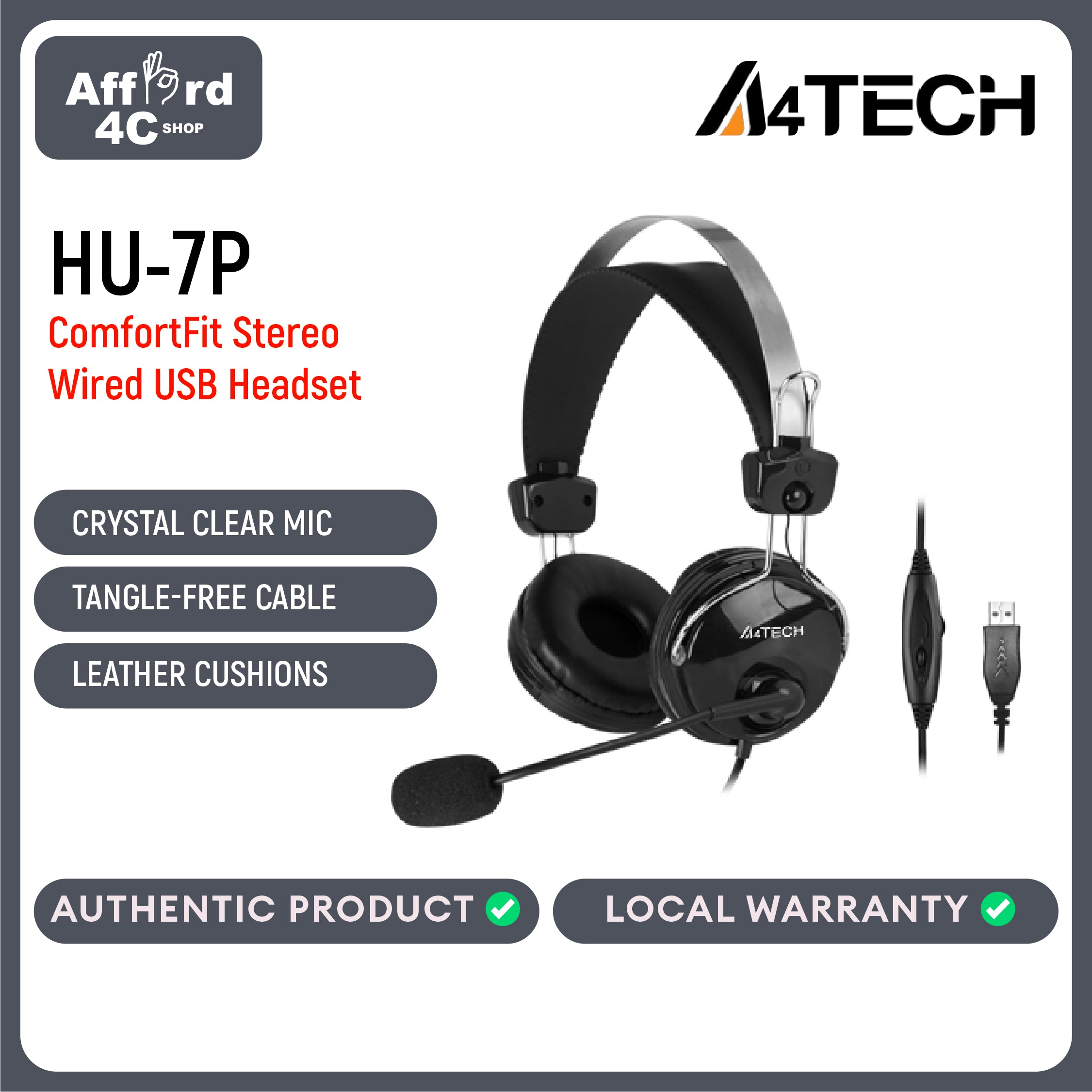 A4tech HU-7P USB Headset