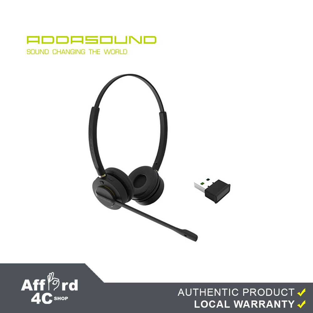 Addasound Inspire16 Binaural Wireless Headset Professional Wireless Headset for Office and Work from Home