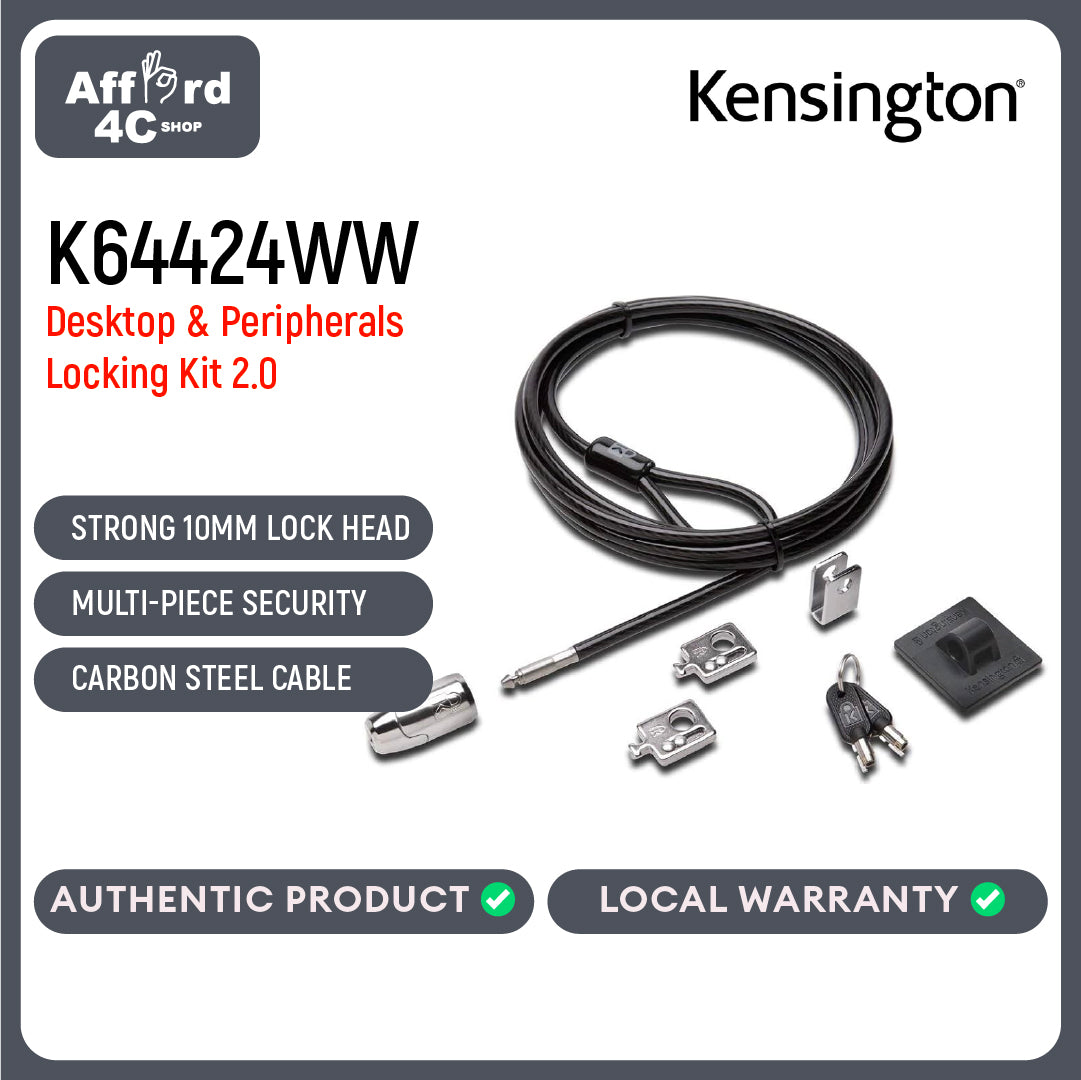 Kensington Desktop & Peripherals Locking Kit 2.0, Black (K64424WW)