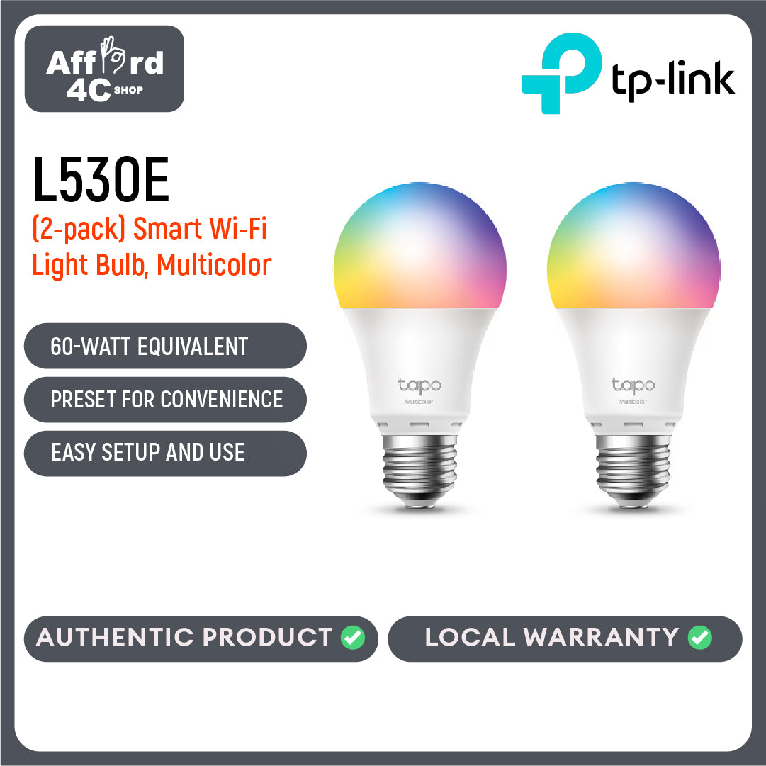 Tapo L530E(2-pack) Smart Wi-Fi Light Bulb, Multicolor