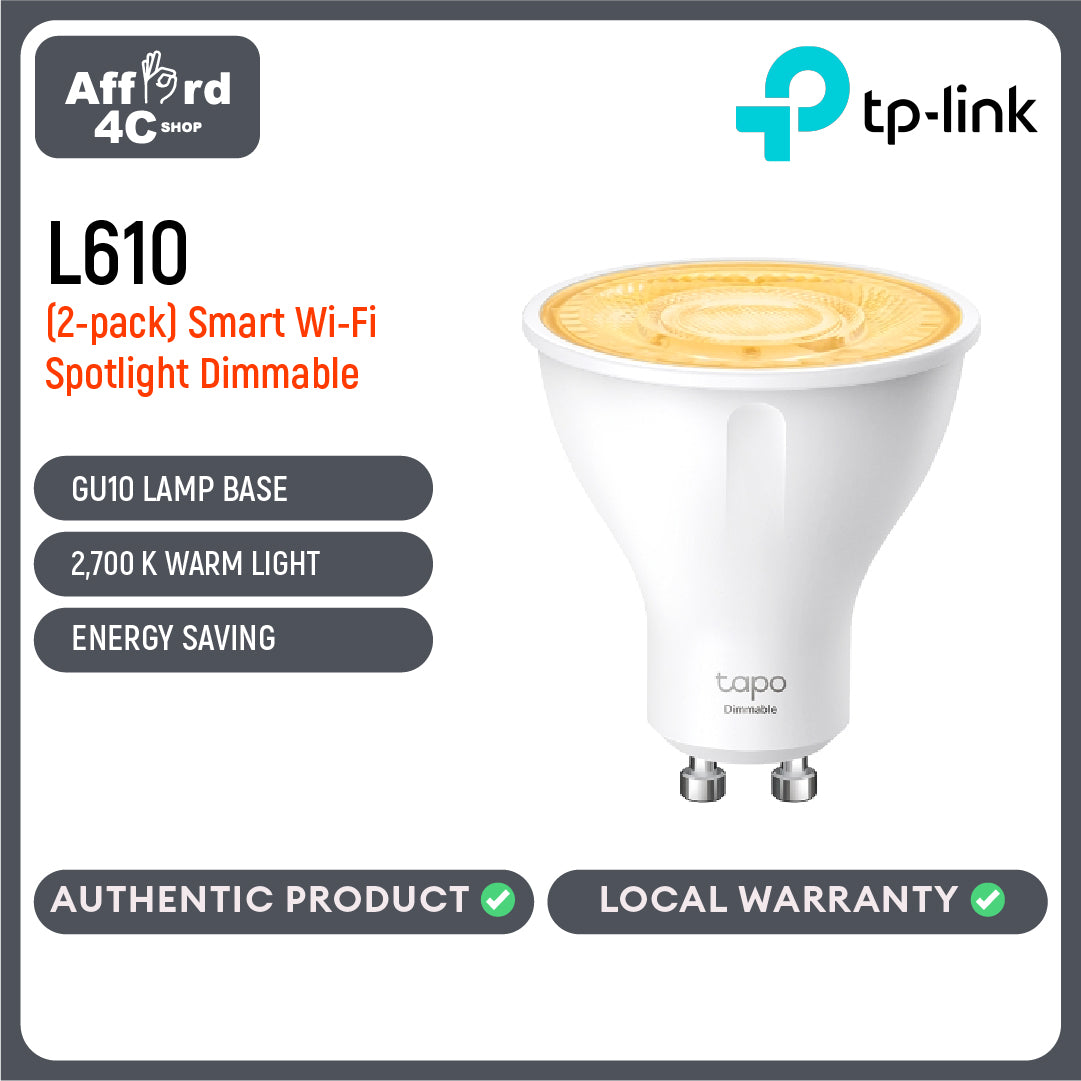 Tapo L610(2-Pack) Smart Wi-Fi Spotlight, Dimmable