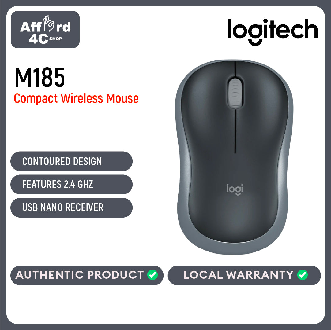 Logitech M185 Wireless Red Black