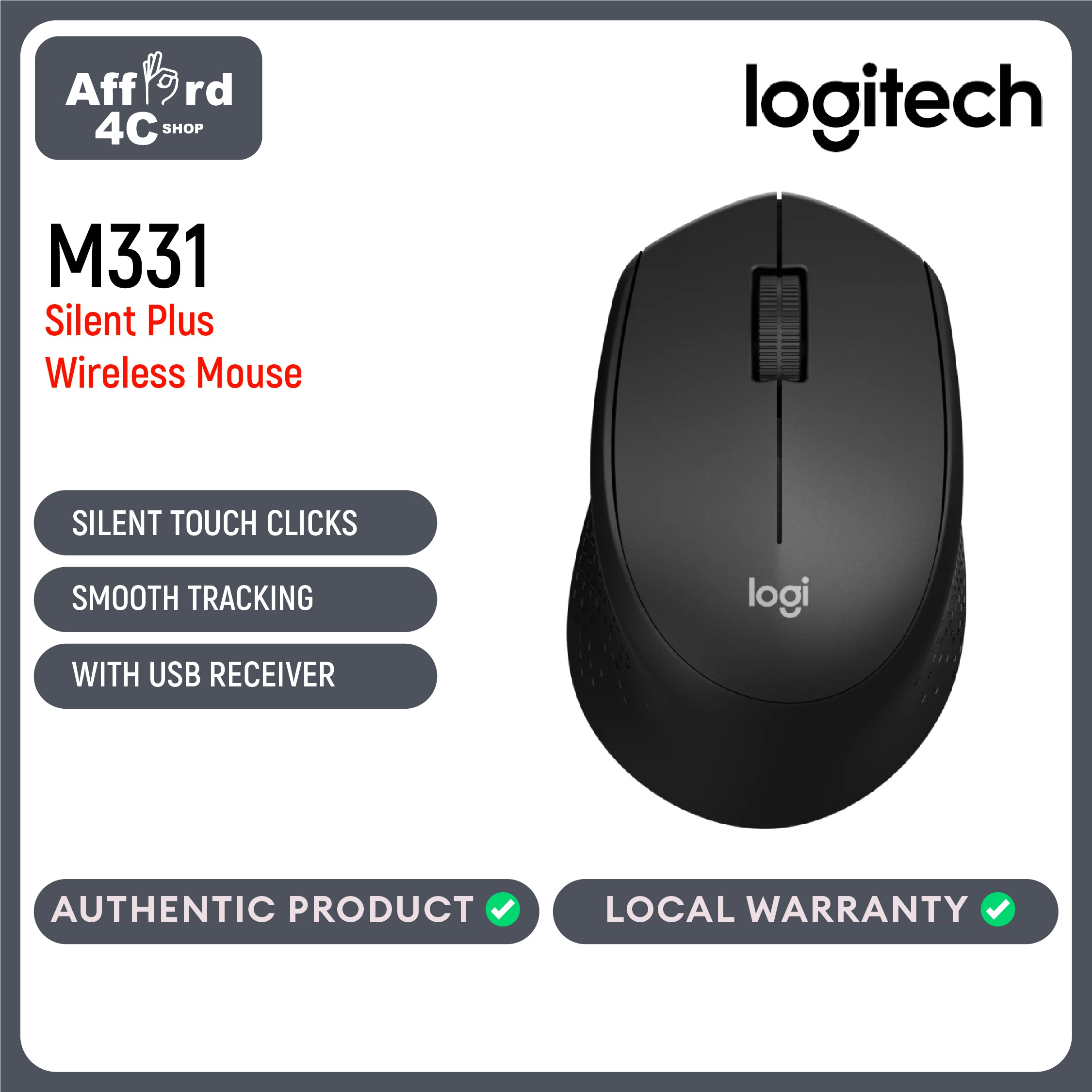 Logitech M331 Silent Plus Wireless Mouse