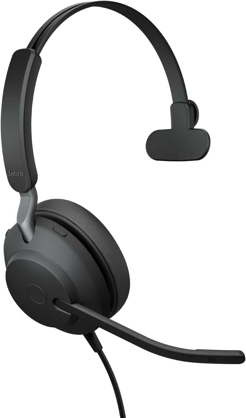 Jabra Evolve2 40 SE MS USB-C or USB-C/A Wired Mono Noise-Cancelling Headset - Features 3-Mic Call Technology