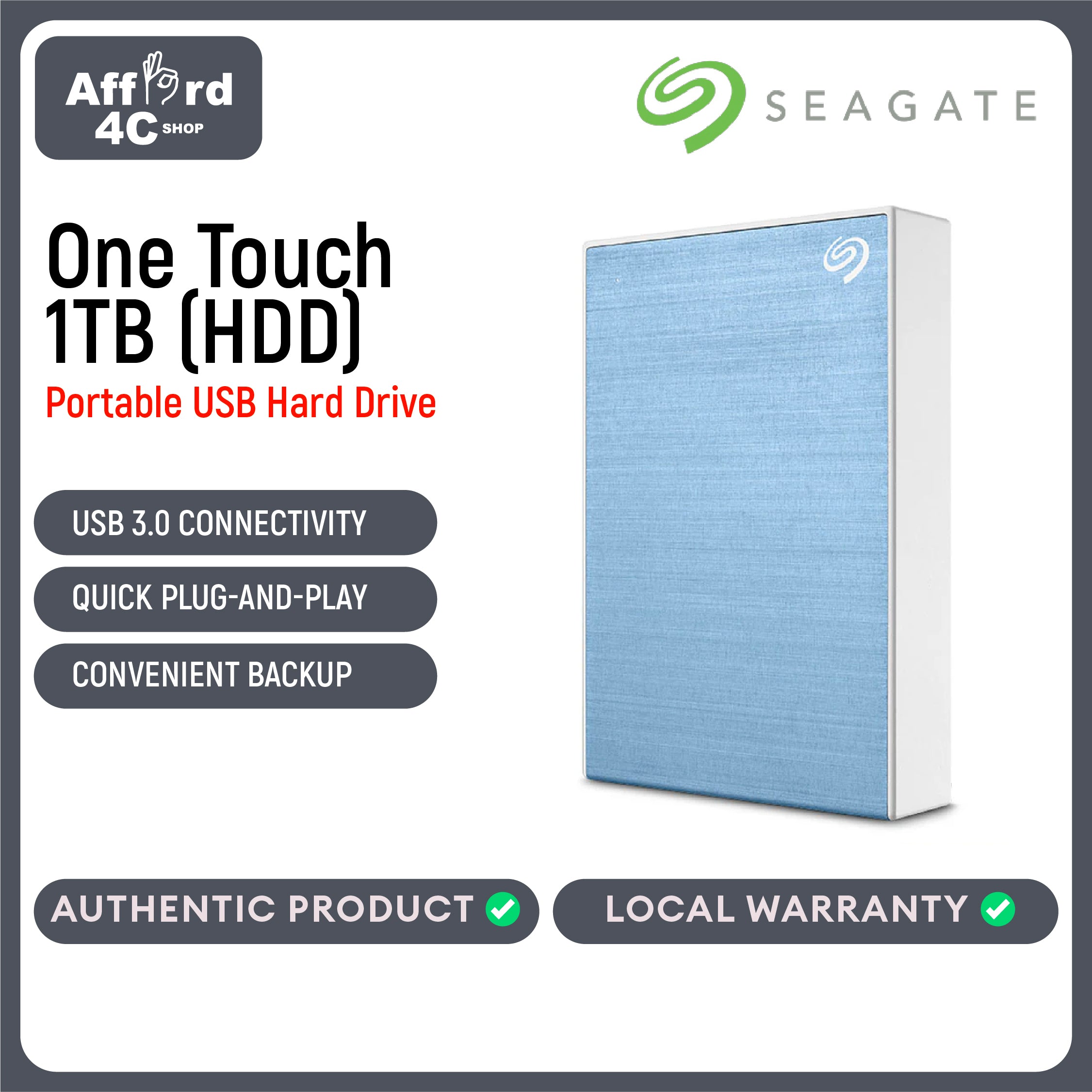 Seagate One Touch SSD v.2Ext 1Tb Black - Silver - Blue