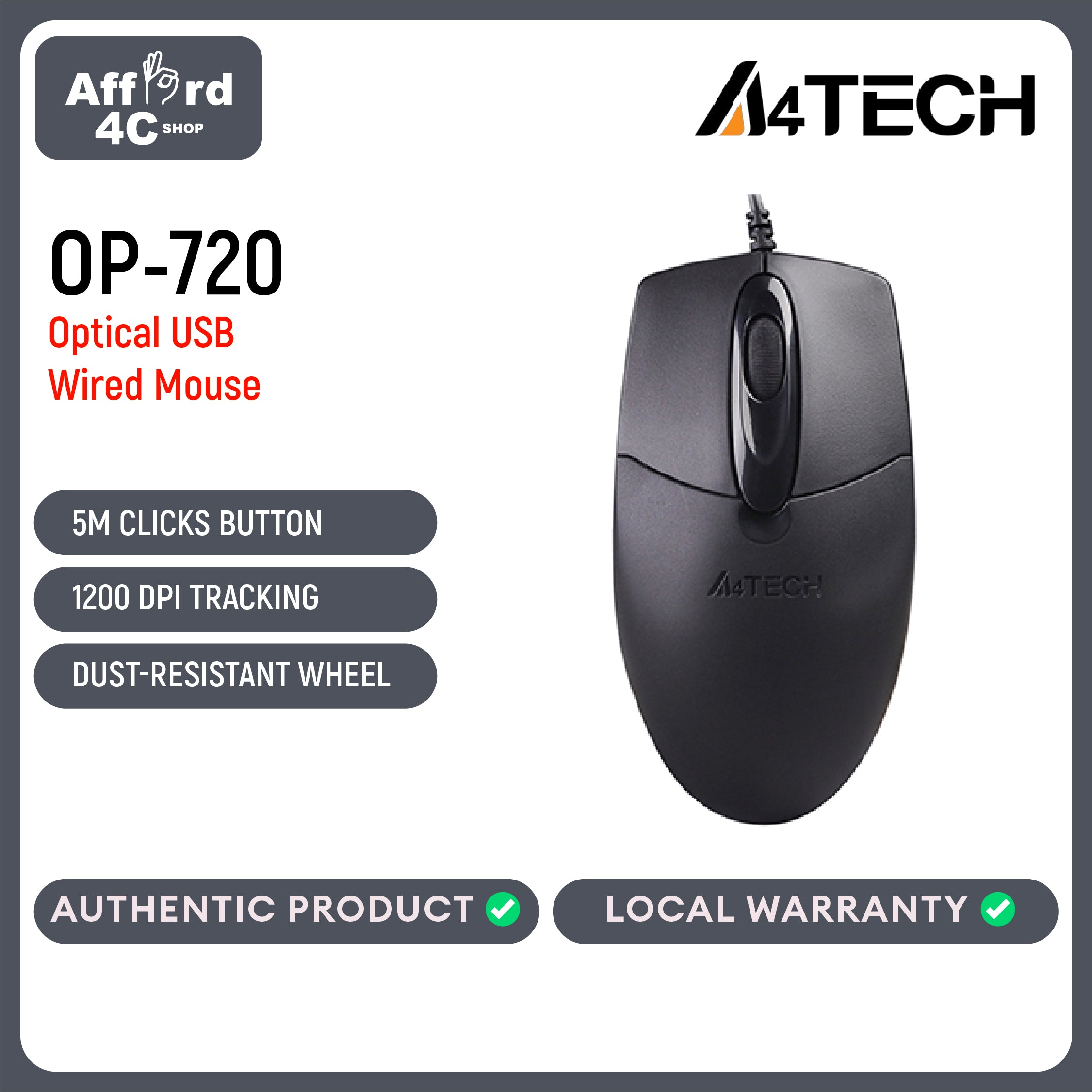 A4Tech OP-720 Optical USB Mouse