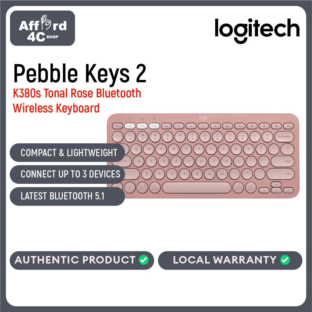 Logitech K380S Pebble Keys2 Bluetooth Keyboard