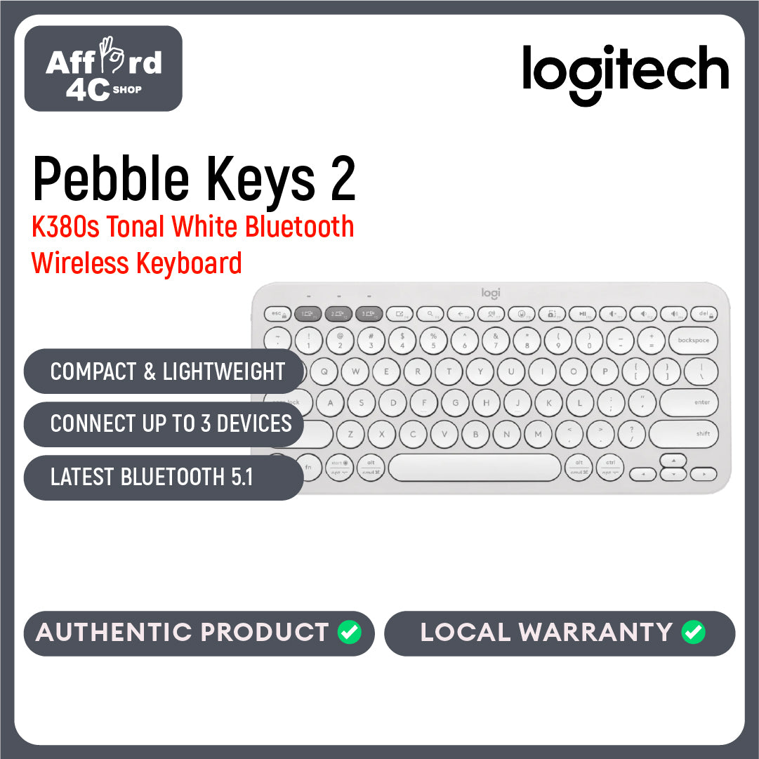 Logitech K380S Pebble Keys2 Bluetooth Keyboard