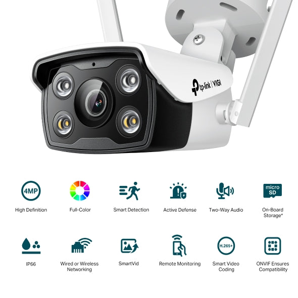 TP-Link VIGI C340-W 4MP Outdoor Full-Color Wi-Fi Bullet Network Camera