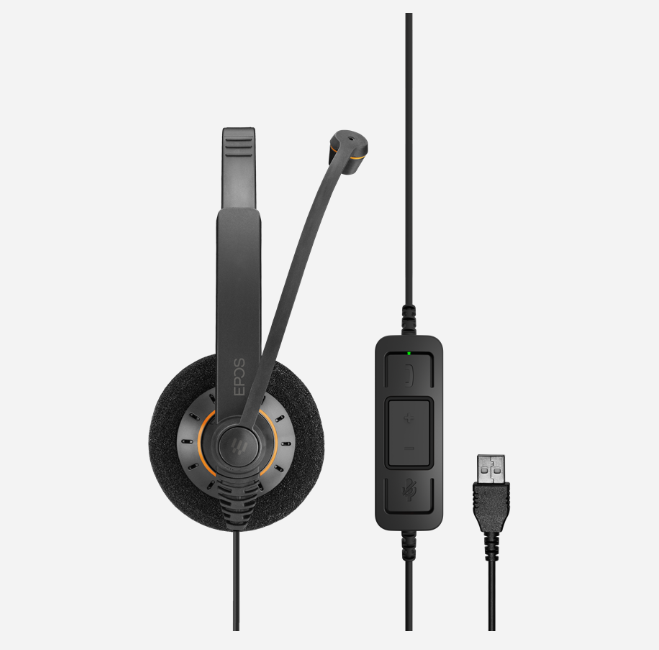EPOS Sennheiser Consumer Audio SC 60 USB-A Headset ML (504547) with Noise-Cancelling Microphone