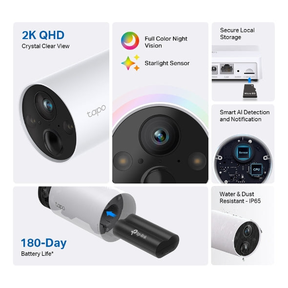 Tapo C400S2 Smart Wire-Free Security Camera System, 2-Camera System