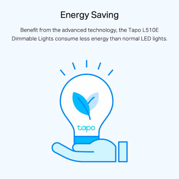 Tapo L510E Smart Wi-Fi Light Bulb, Dimmable