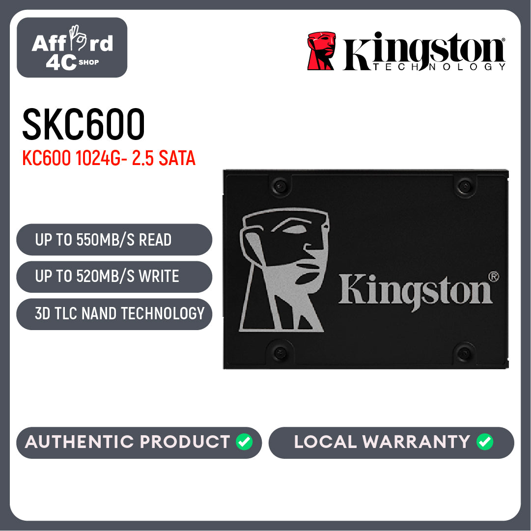 Kingston KC600 256GB/512GB/1TB/2TB SSD SATA3 2.5" Internal SSD Solid State Drive