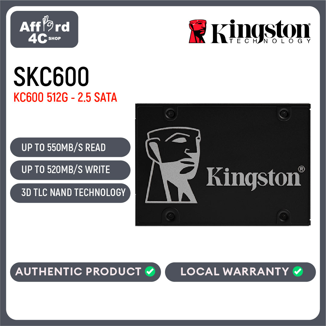 Kingston KC600 256GB/512GB/1TB/2TB SSD SATA3 2.5" Internal SSD Solid State Drive