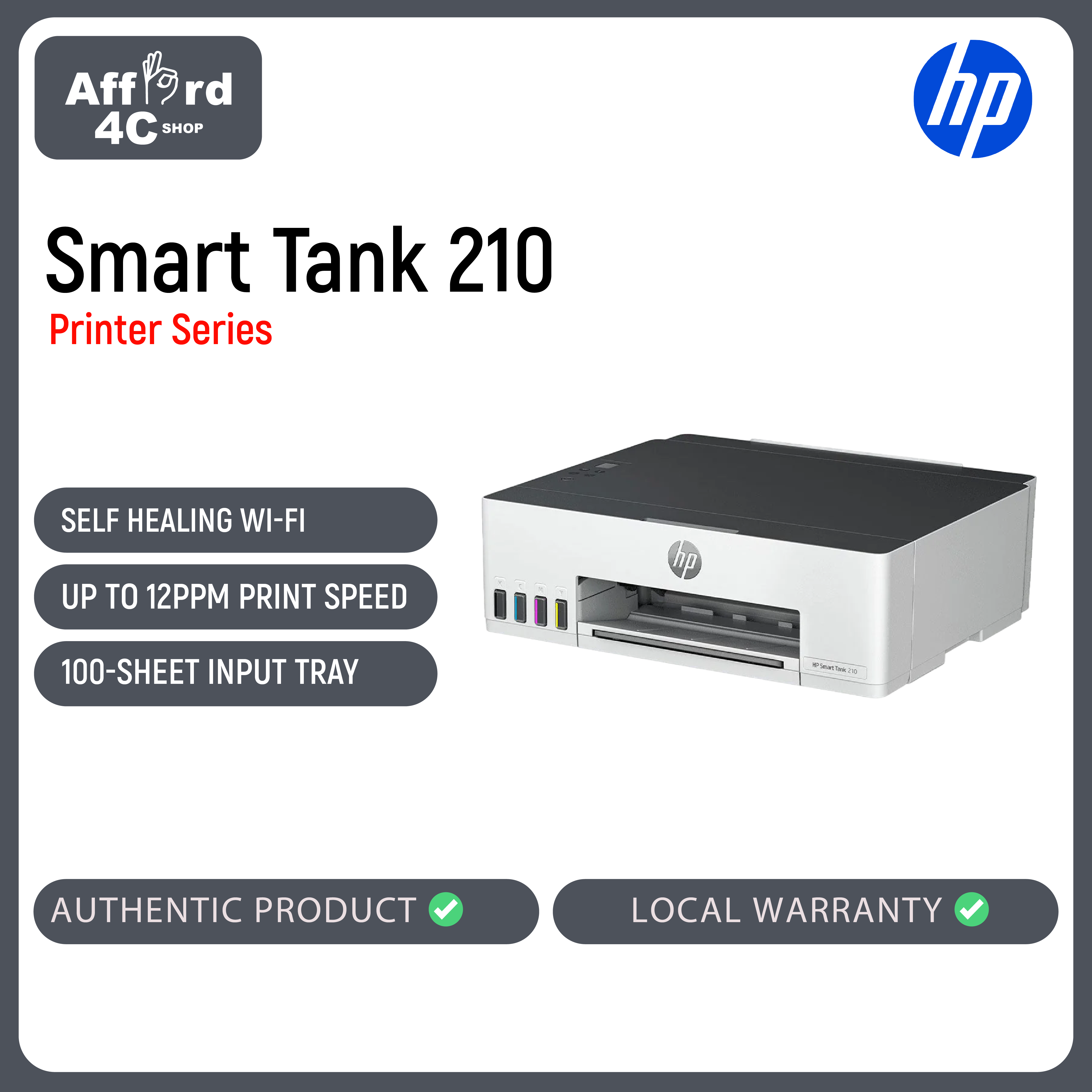 HP Smart Tank 210 Printer series - Print, Wireless