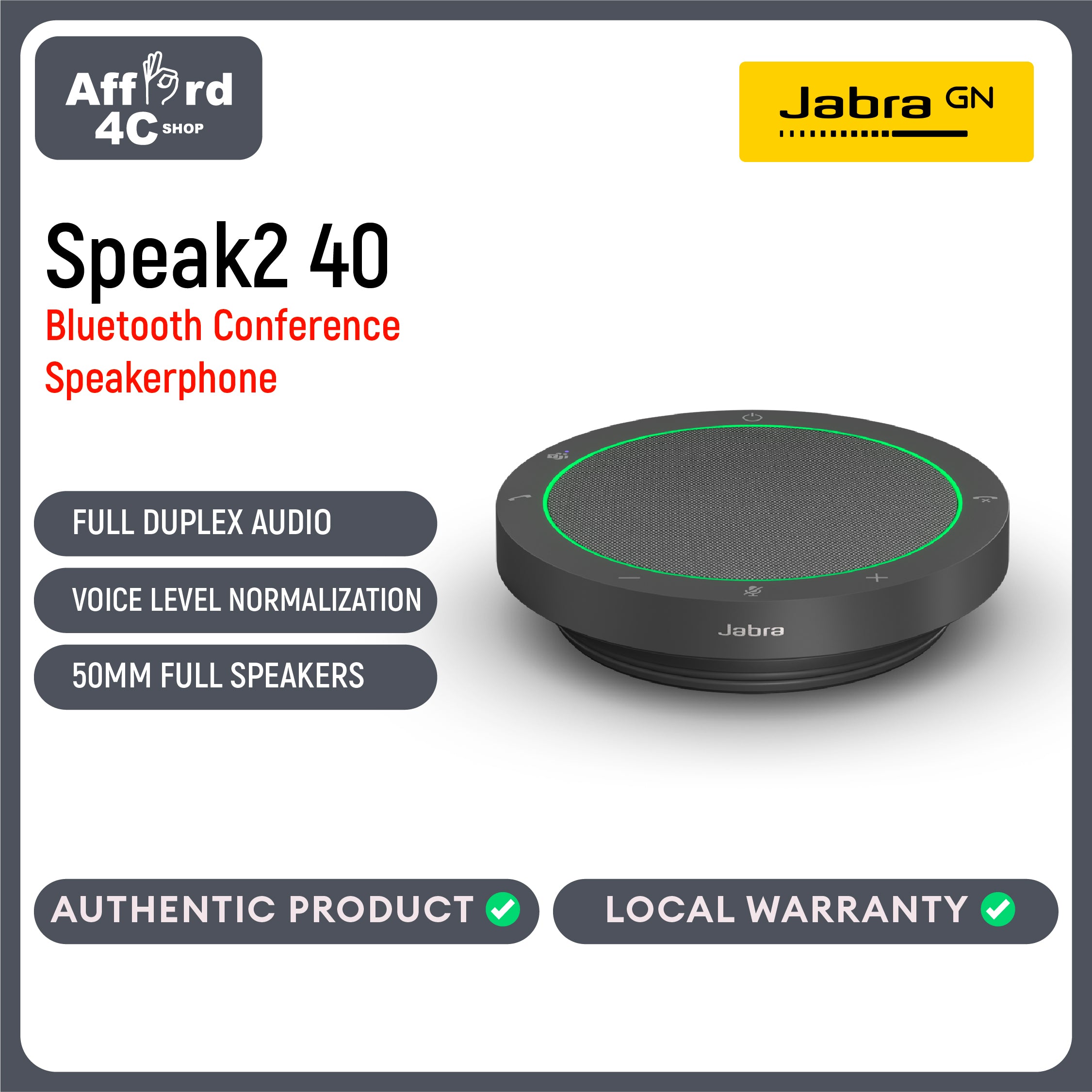 Jabra Speak2 40 MS Teams Professional Portable Speakerphone