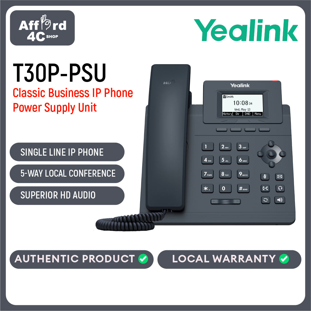 Yealink SIP- T30P Entry-level IP Phone with 1 Line