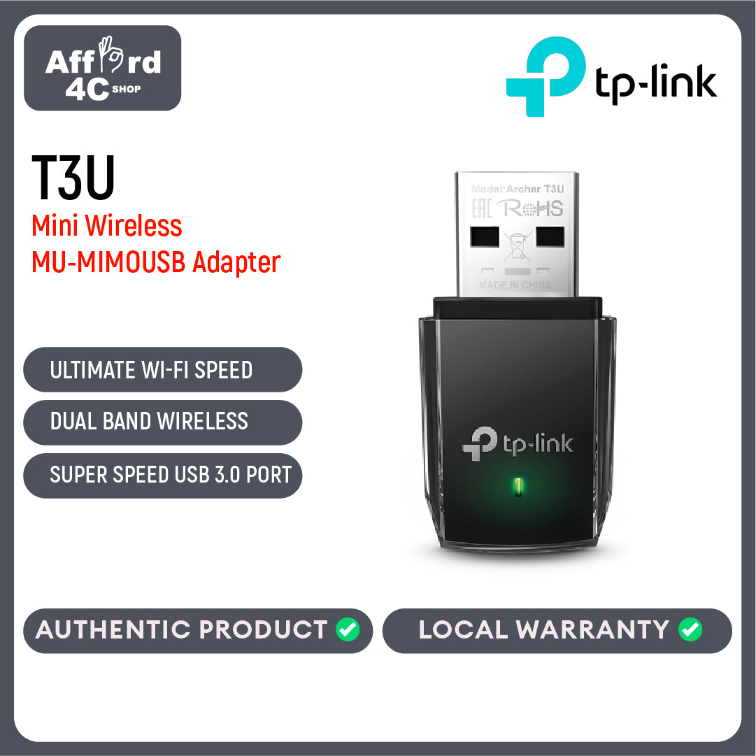 TP Link Archer T3U AC1300 Mini Wi-Fi MU-MIMO USB Adapter