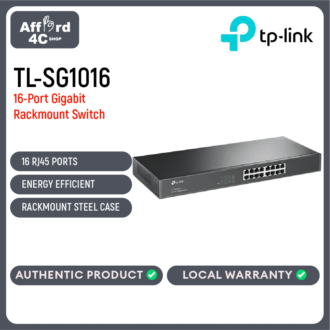TP-Link TL-SG1016 16-Port Gigabit Rackmount Switch