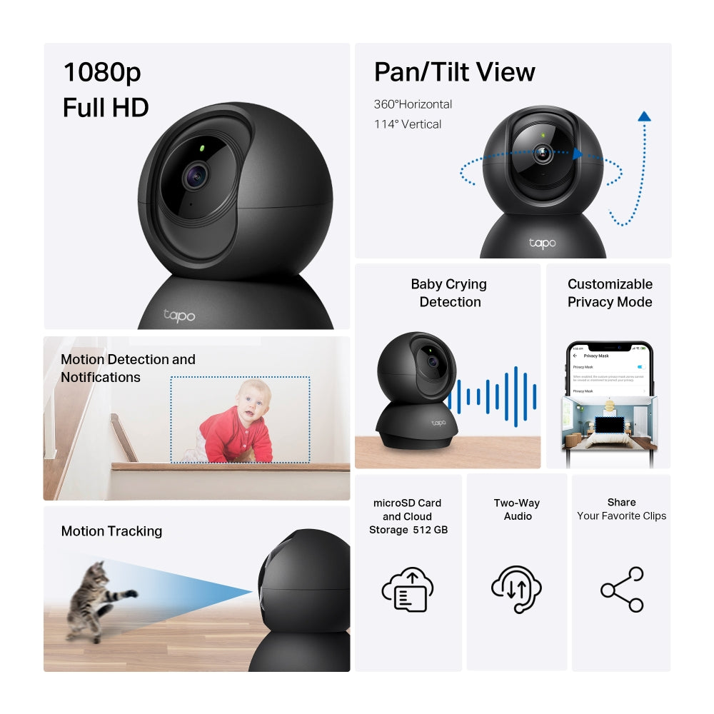 Tapo C201 Pan/Tilt Home Security Wi-Fi Camera
