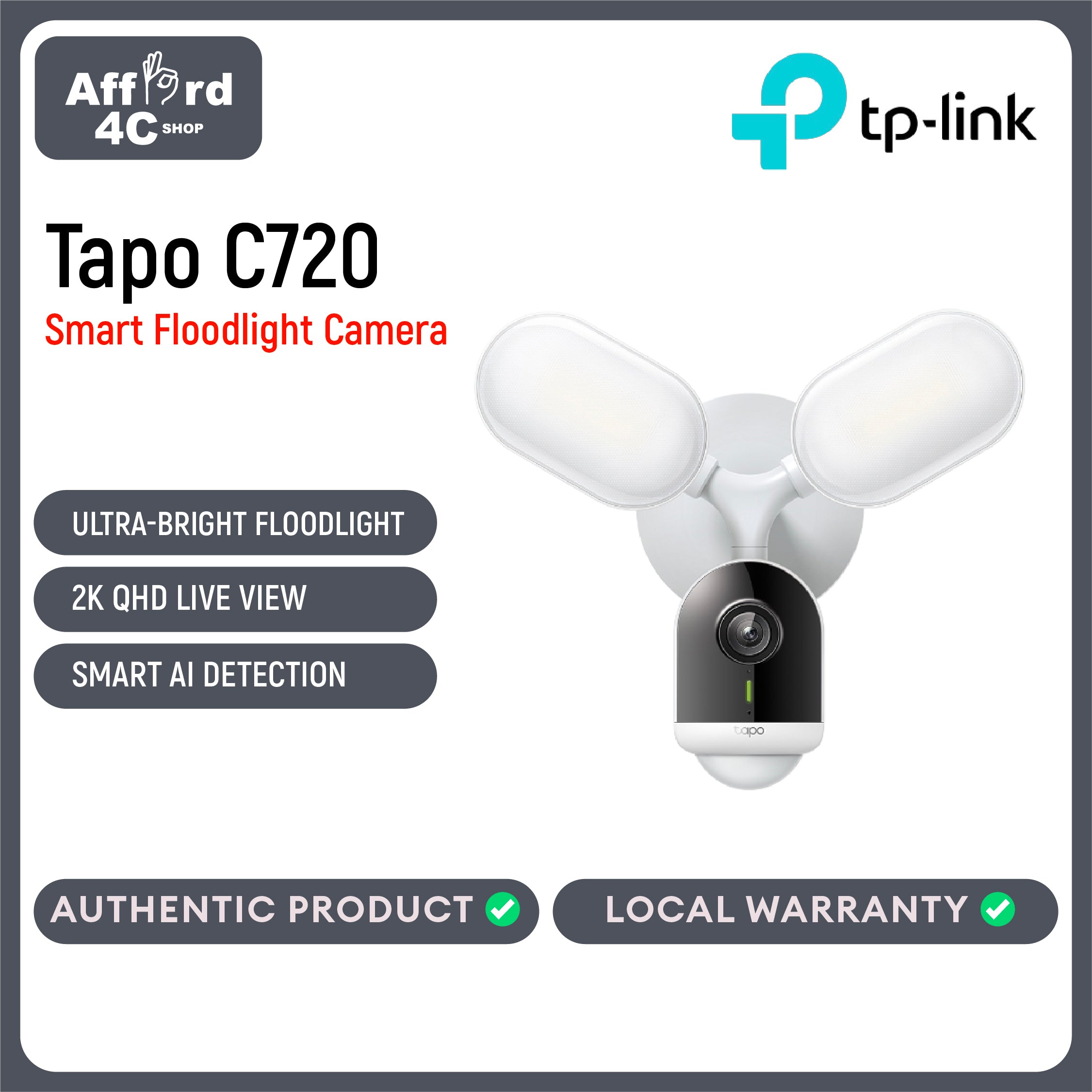 TP-Link Tapo C720 Smart Floodlight Camera