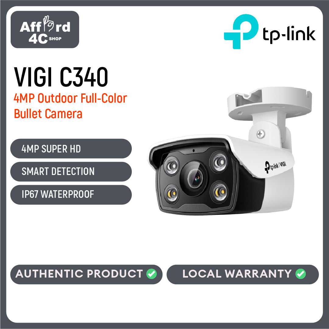 TP-Link VIGI C340 4MP Outdoor Full-Color Bullet Network Camera