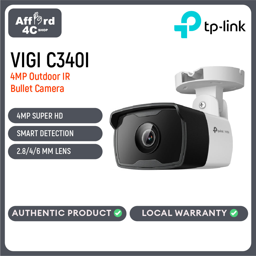 TP-Link VIGI C340I 4MP Outdoor IR Bullet Network Camera
