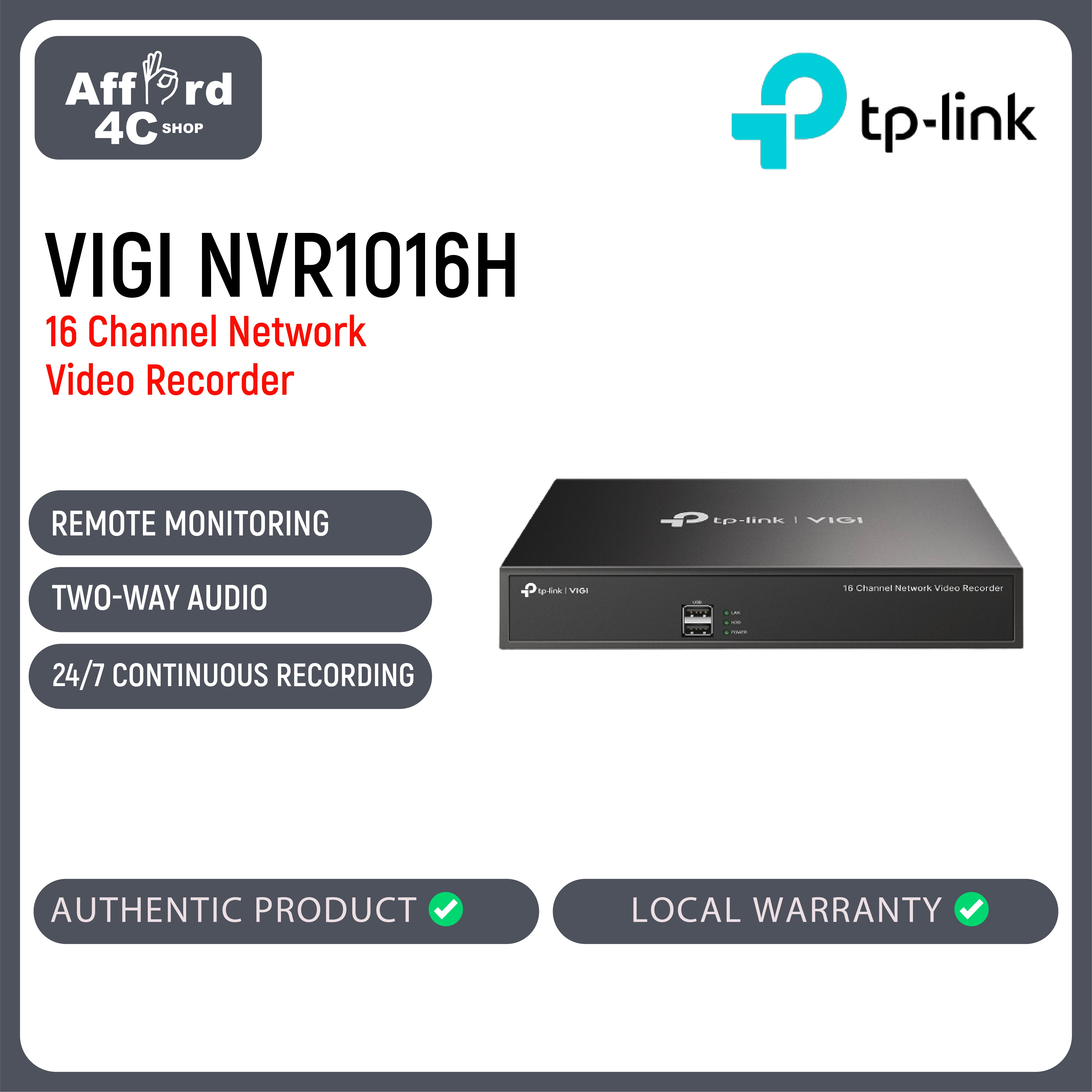 TP-Link VIGI NVR1016H 16 Channel Network Video Recorder