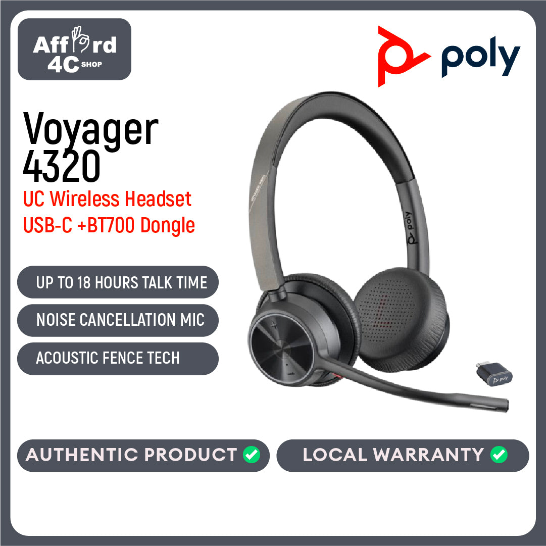 Poly Voyager 4320 USB-C Headset +BT700 Dongle