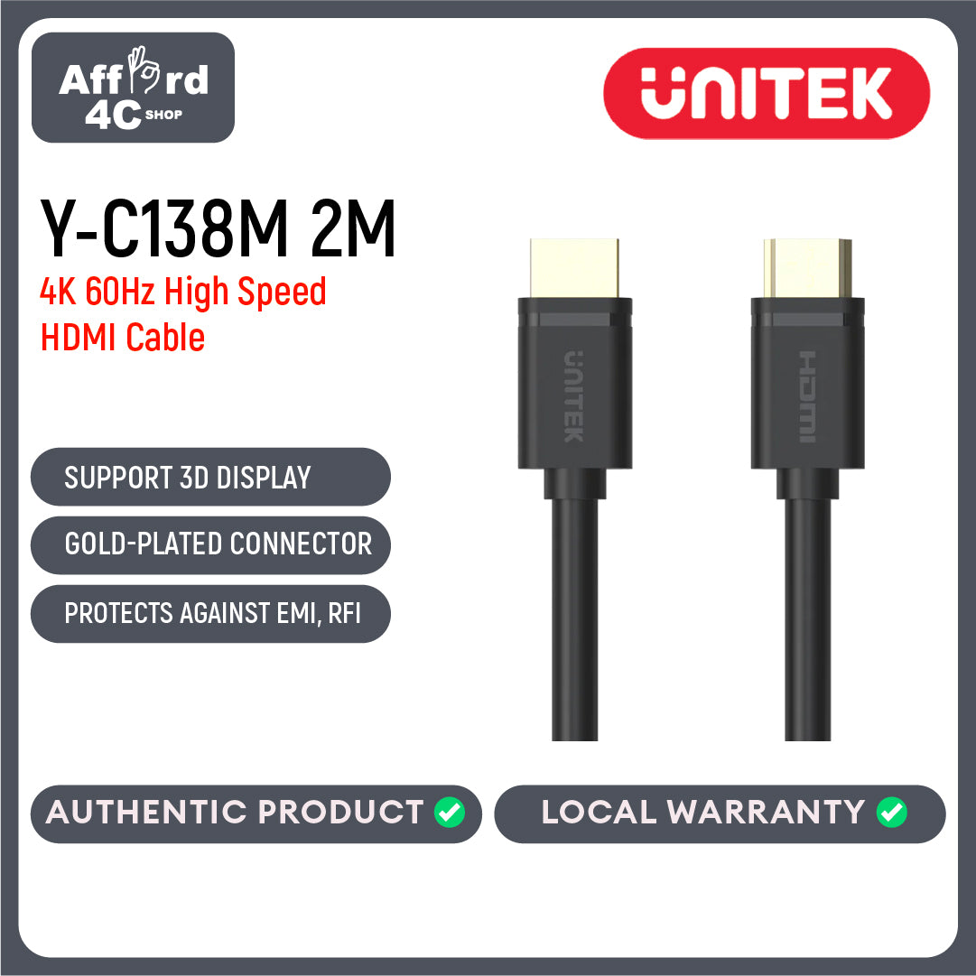 Unitek Y-C138M Y-C139M HDMI Male to Male 4K Cable Connector