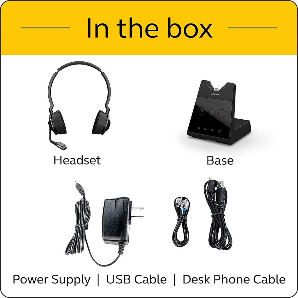 Jabra Engage 65 Stereo Wireless Noise Cancelling Headset With Charging Base (PH DECT Version)