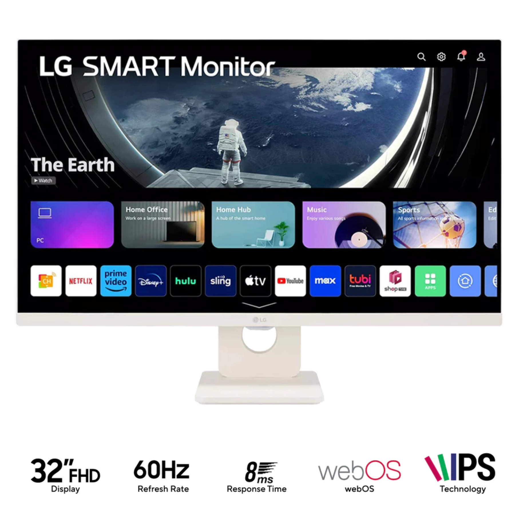 LG 32SR50F-W Smart Monitor 31.5" Full HD IPS with webOS