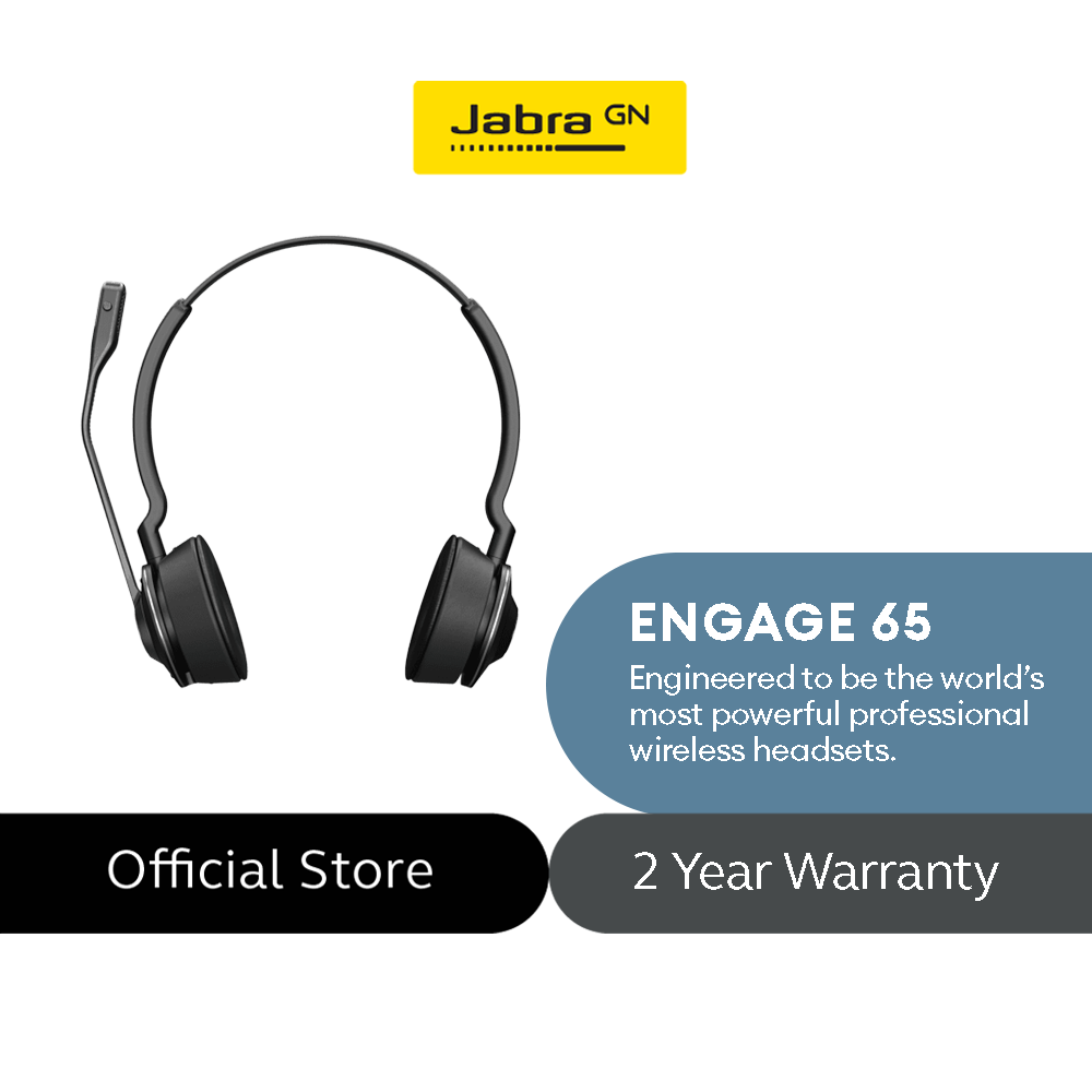 Jabra Engage 65 Stereo Wireless Noise Cancelling Headset With Charging Base (PH DECT Version)
