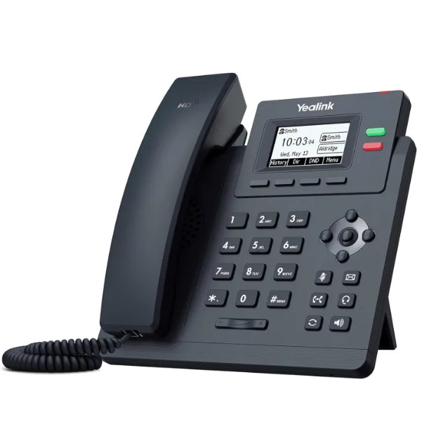 Yealink T31P IP Phone, 2 VoIP Accounts. 2.3-Inch Graphical Display. Dual-Port 10/100 Ethernet, 802.3af PoE