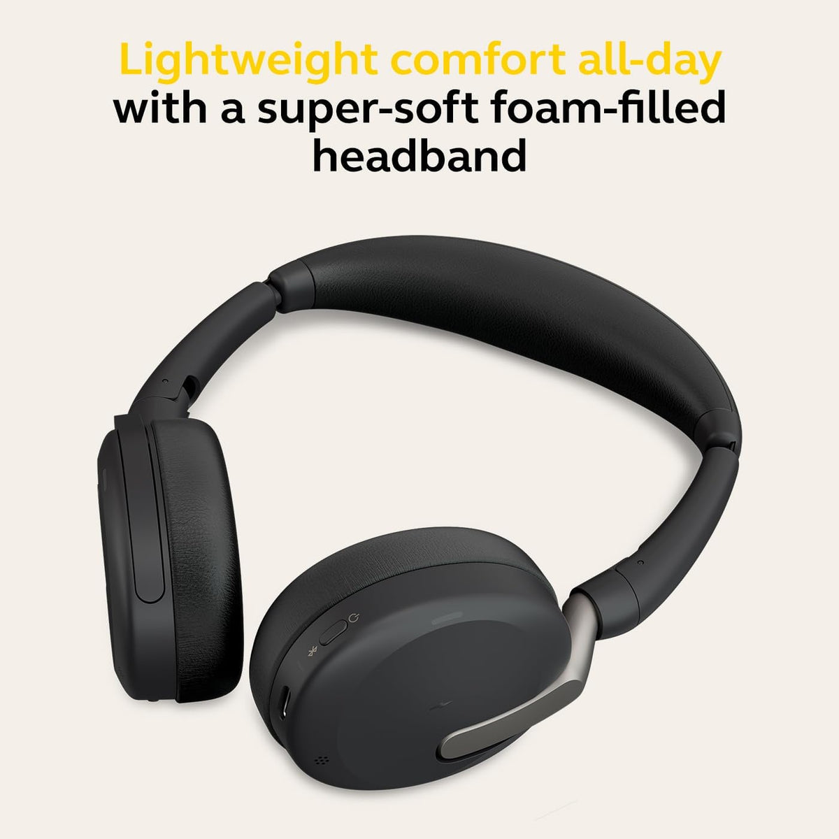 Jabra Evolve2 65 Flex Wireless Headset USB-A With Wireless Charger - Bluetooth Headphones , Noise-Cancelling ClearVoice Technology & Hybrid ANC