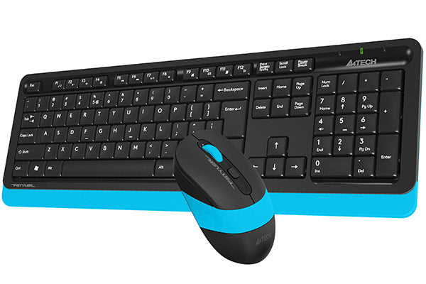 A4tech FG1010 Fstyler 2.4G Power-Saving Wireless Keyboard and Mouse Combo Set - Blue