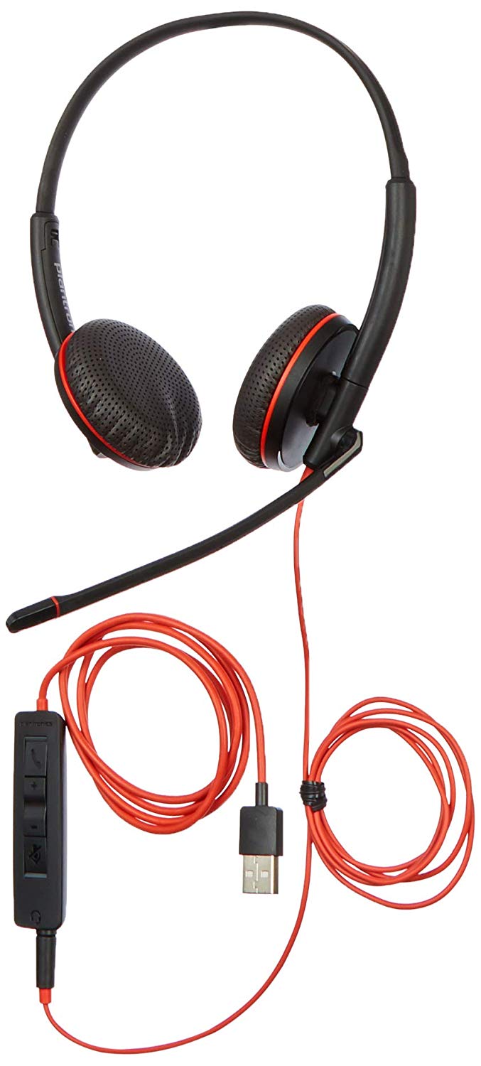Poly Blackwire 3225 USB-A Corded Stereo Headset (Black)