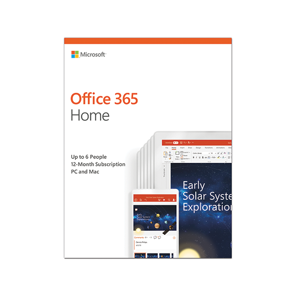 Microsoft Office 365 Home Medialess 1 Year Subscription