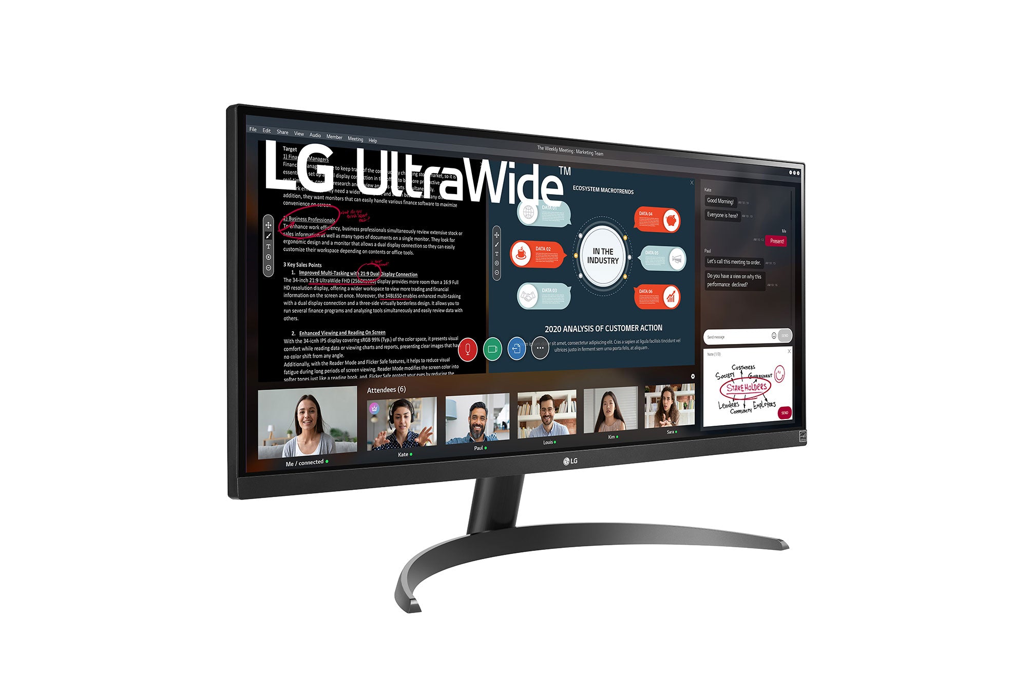 LG 29WP500 UltraWide Monitor / 29 inch / 2560 x 1080 Resolution / AMD FreeSync / Dynamic Action Sync / Black Stabilizer