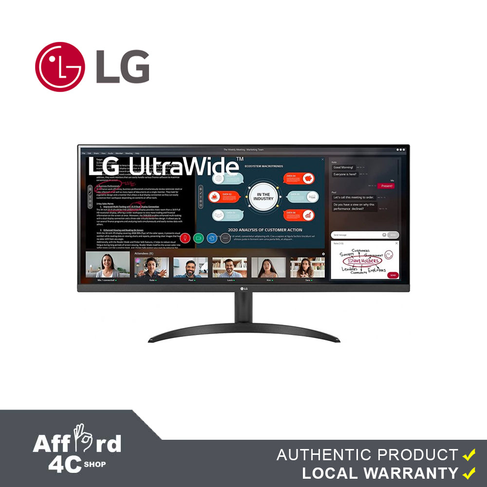 LG 34WP500 UltraWide Monitor / 34 inch / 2560 x 1080 Resolution / AMD FreeSync / Dynamic Action Sync / Black Stabilizer