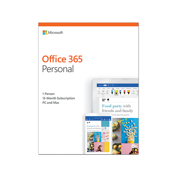 Microsoft Office 365 Personal Medialess 1Year Subscription