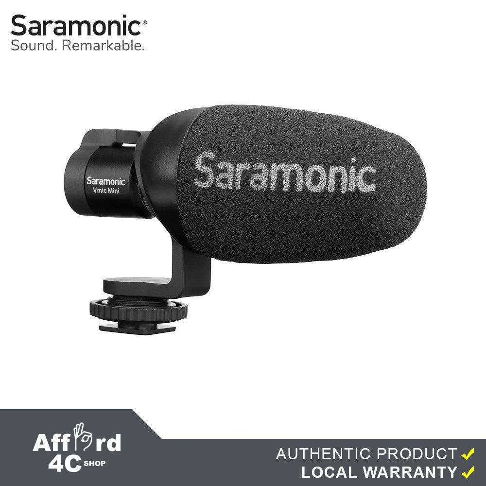 Saramonic Vmic Mini Camera-Mountable Shotgun Microphone for Cameras & Mobile Devices w/ TRS & TRRS Cables