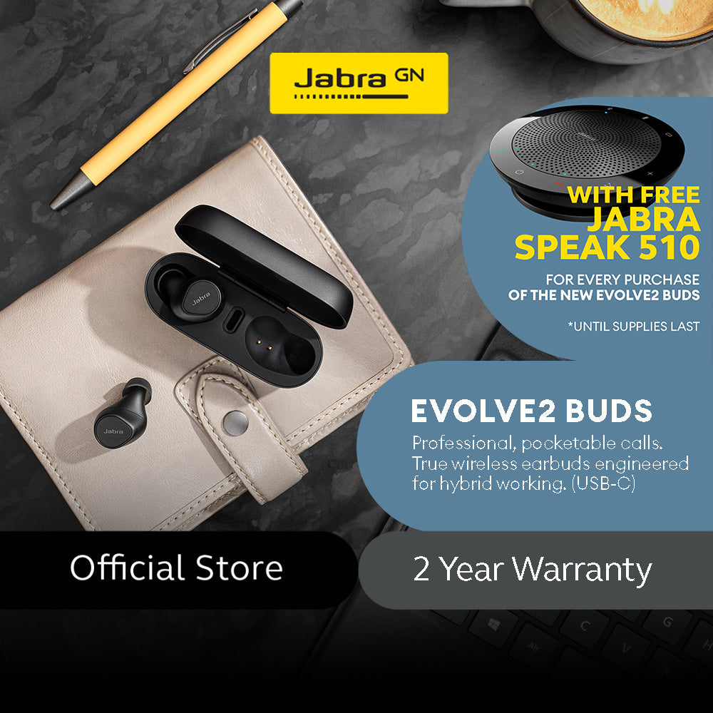 Jabra Evolve2 Buds, Active Noise Cancellation, Wireless Bluetooth Earbuds With Link 380 USB-C Wireless Adapter