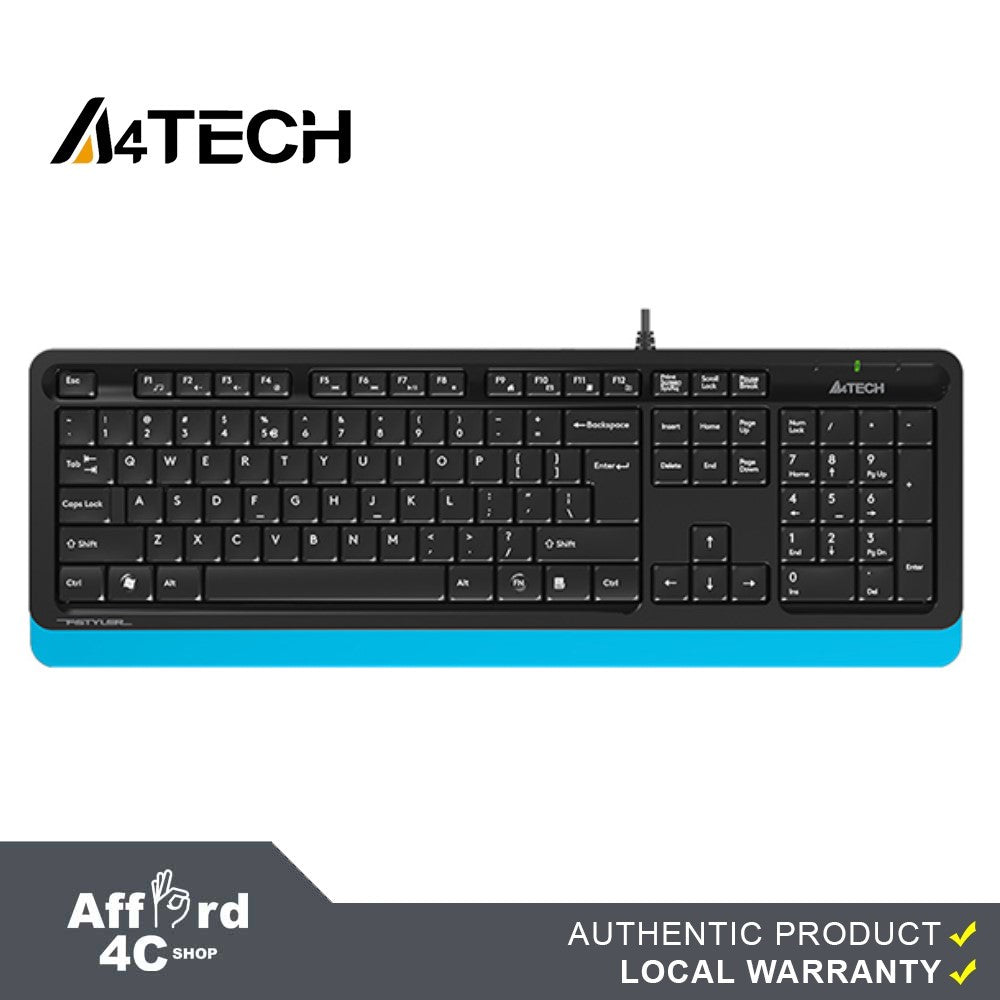 A4Tech Fstyler FK10 Sleek Multimedia Comfort Wired USB Keyboard