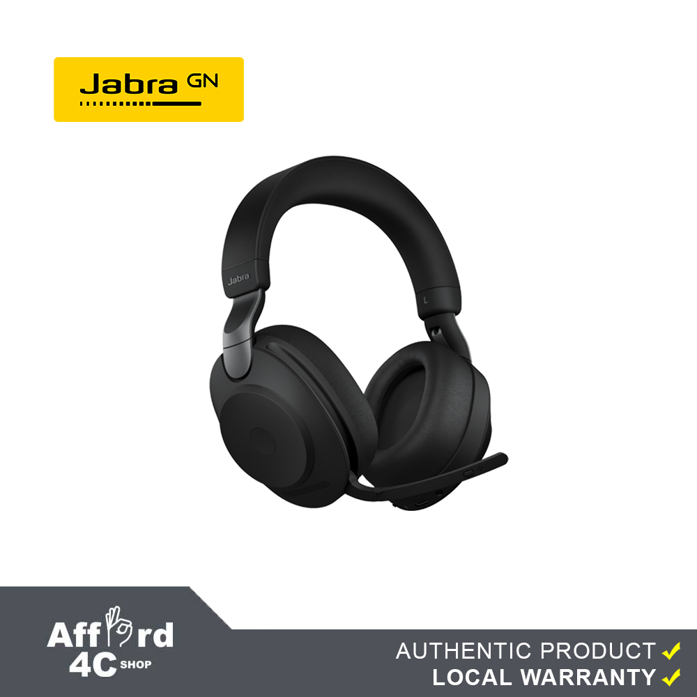Jabra Evolve2 85 MS Stereo Active Noise Cancelling Headset With Link 380 USB-A Wireless Adapter