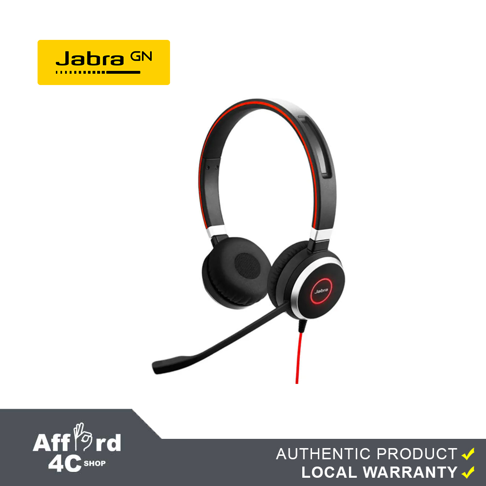 Jabra Evolve 40 UC Stereo USB Office Headset With 3.5mm Audio Jack